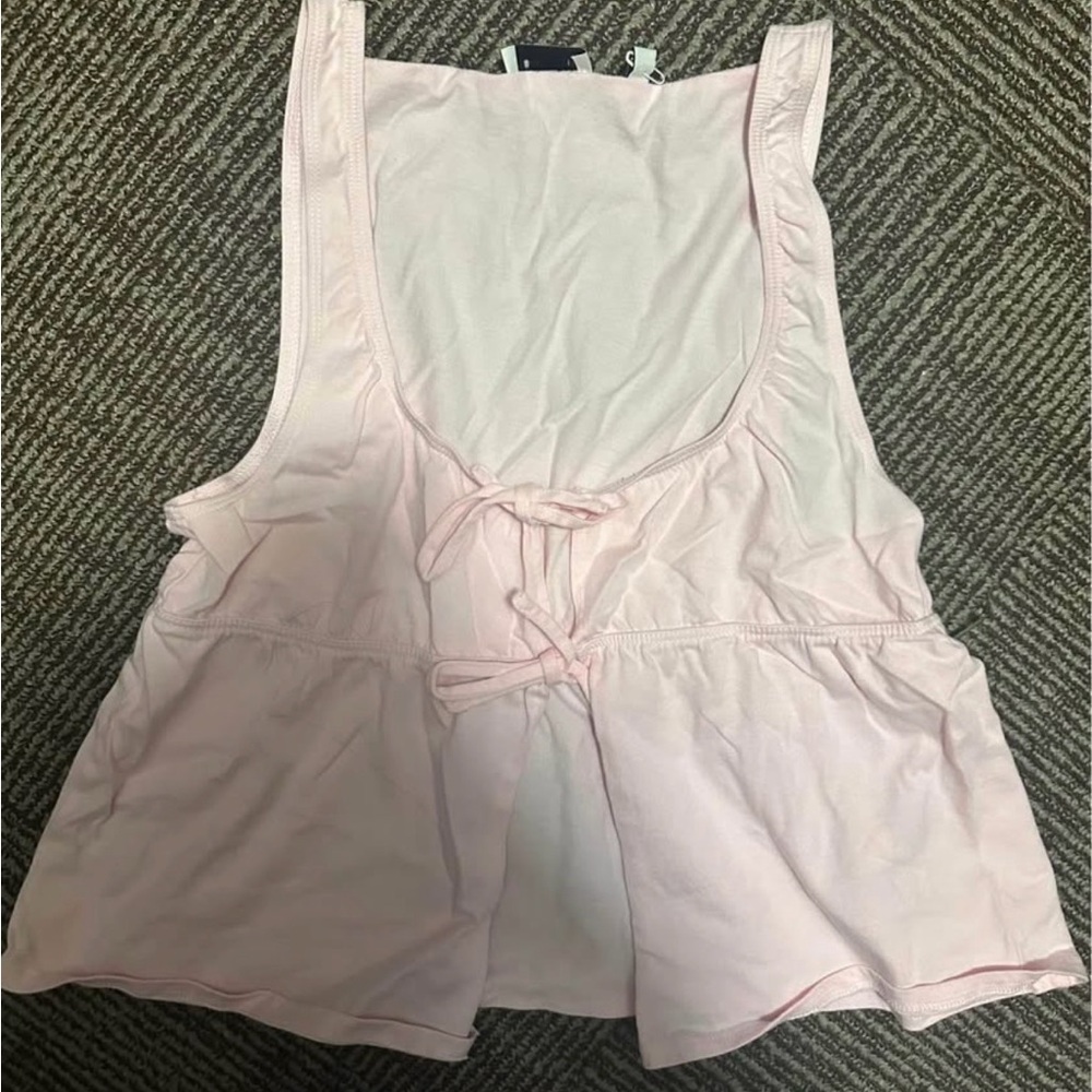 Aritzia Light Pink Tie-Front Tank Top